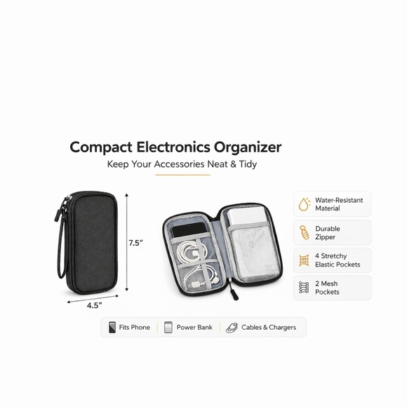 The Unbranded Brand Other - Electronics Organizer Cable Organizer Travel Tech Accessory Storage Pouch